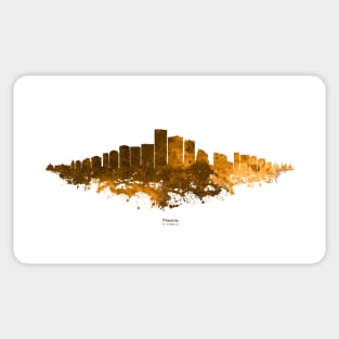 Phoenix City Skyline - Watercolor Orange, Brown Sticker